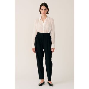 AWAY Black Wool Pleated Barrel Pants Trousers    Women's Size 0